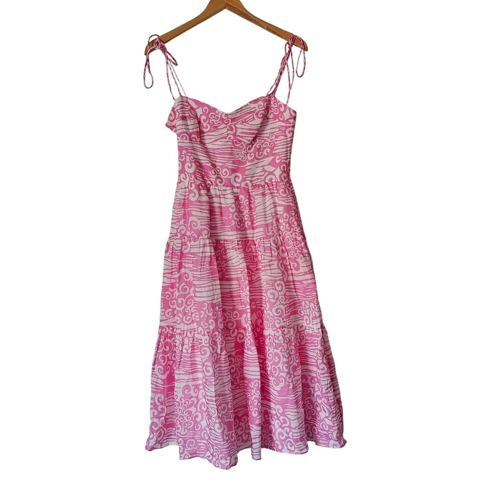 Amanda Uprichard Tie Strap Midi Dress Pockets S NWT Coquette Girly Feminine